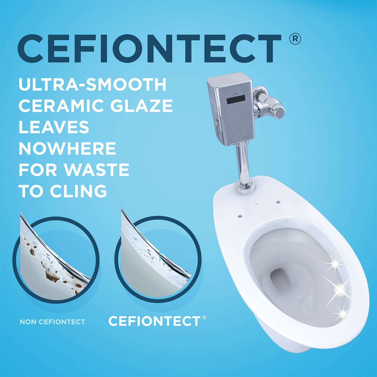 TOTO CT725CUFG#01 Tornado Flush Commercial Flushometer Floor-Mounted Universal Height Toilet With Cefiontect - Cotton White
