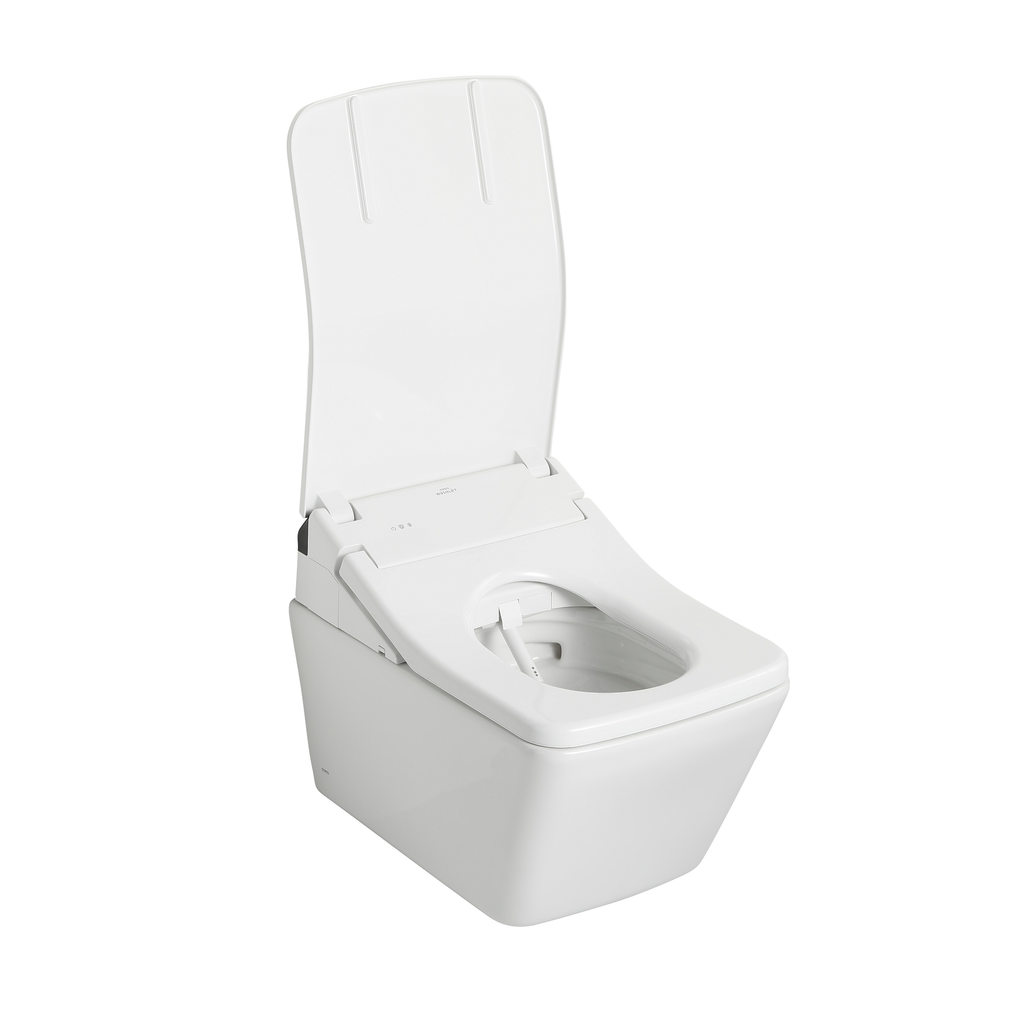 TOTO CWT4494049CMFG#MS Washlet+ Sp Wall-Hung Square-Shape Toilet With Sx Bidet Seat And Duofit In-Wall 1.28 And 0.9 Gpf Dual-Flush Tank System - Matte Silver