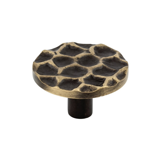 TOP KNOBS TK297BA Cobblestone 1 15/16" Diameter Round Knob - Brass Antique