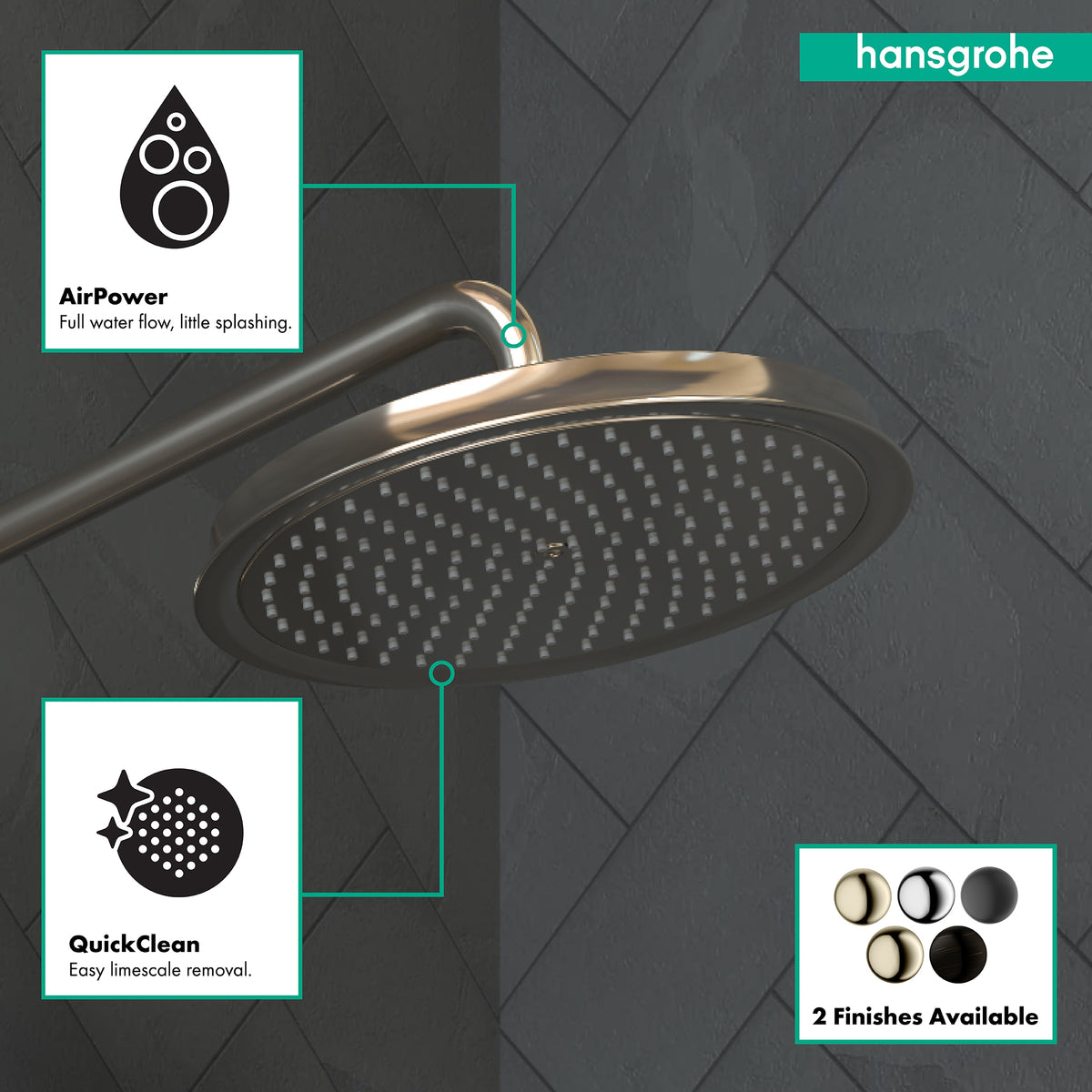HANSGROHE 28427831 Raindance Classic Showerhead 240 1-Jet, 2.5 GPM - Polished Nickel