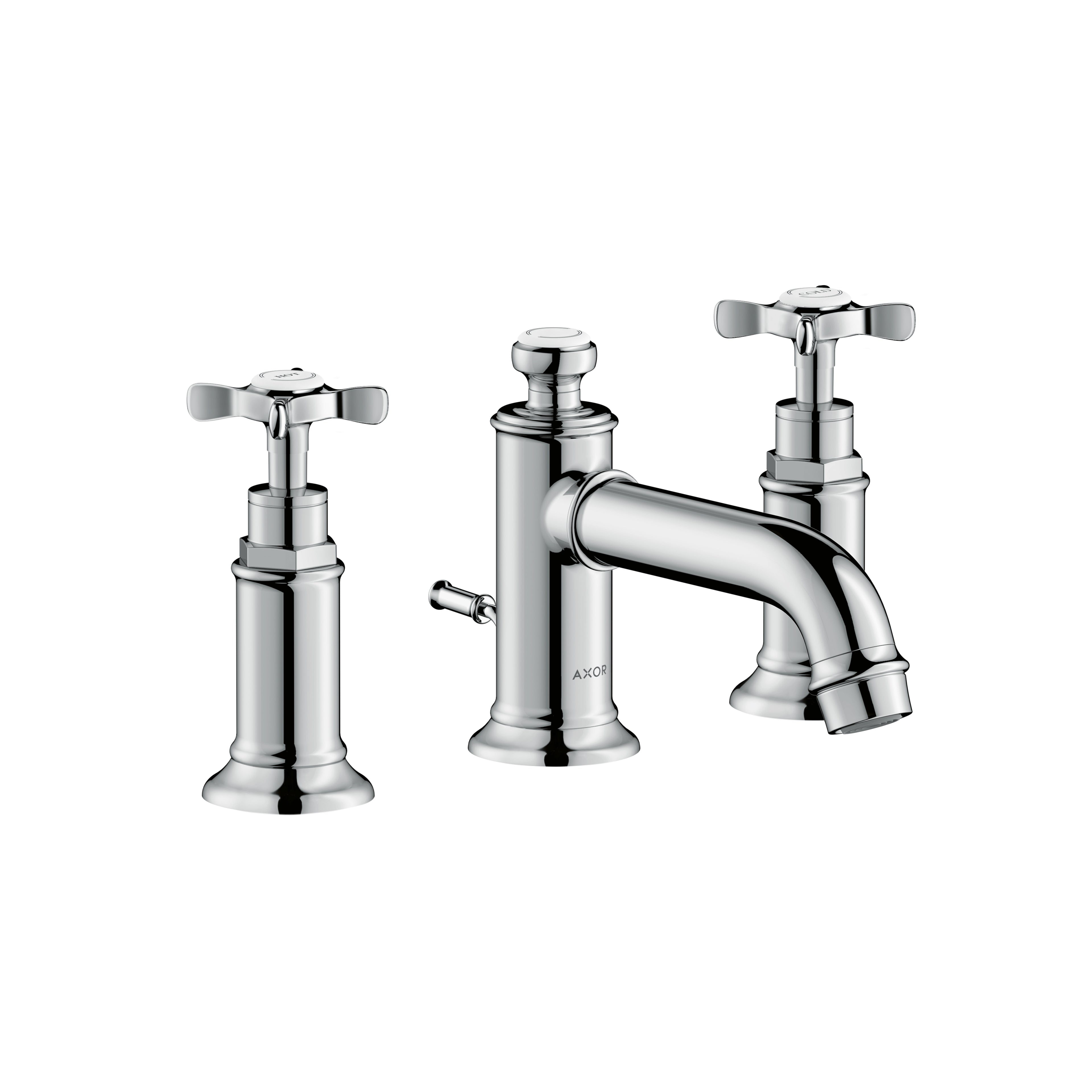 AXOR 16536001 Montreux Widespread Faucet 30 with Cross Handles and Pop-Up Drain, 1.2 GPM - Chrome