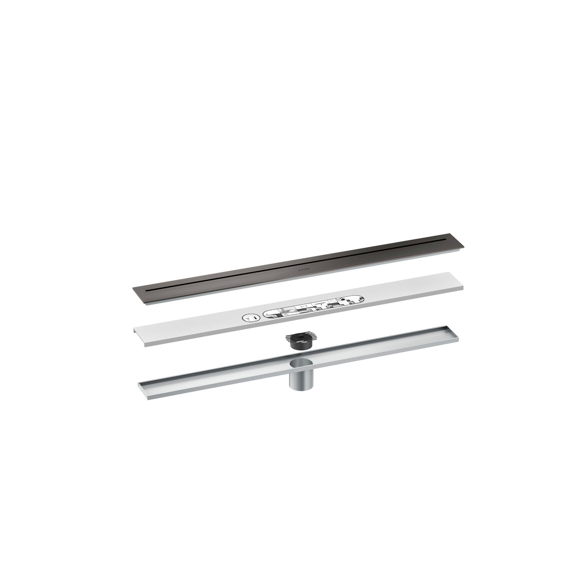 AXOR 42520341 Drains Floor Installation 27 9/16" - Brushed Black Chrome