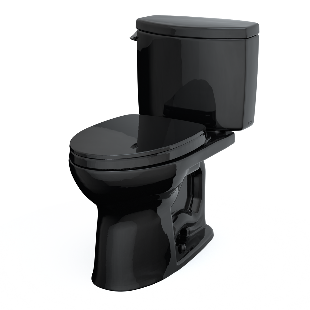 TOTO MS454124CEF#51 Drake Ii Two-Piece Elongated 1.28 Gpf Universal Height Toilet With Ss124 Softclose Seat - Ebony