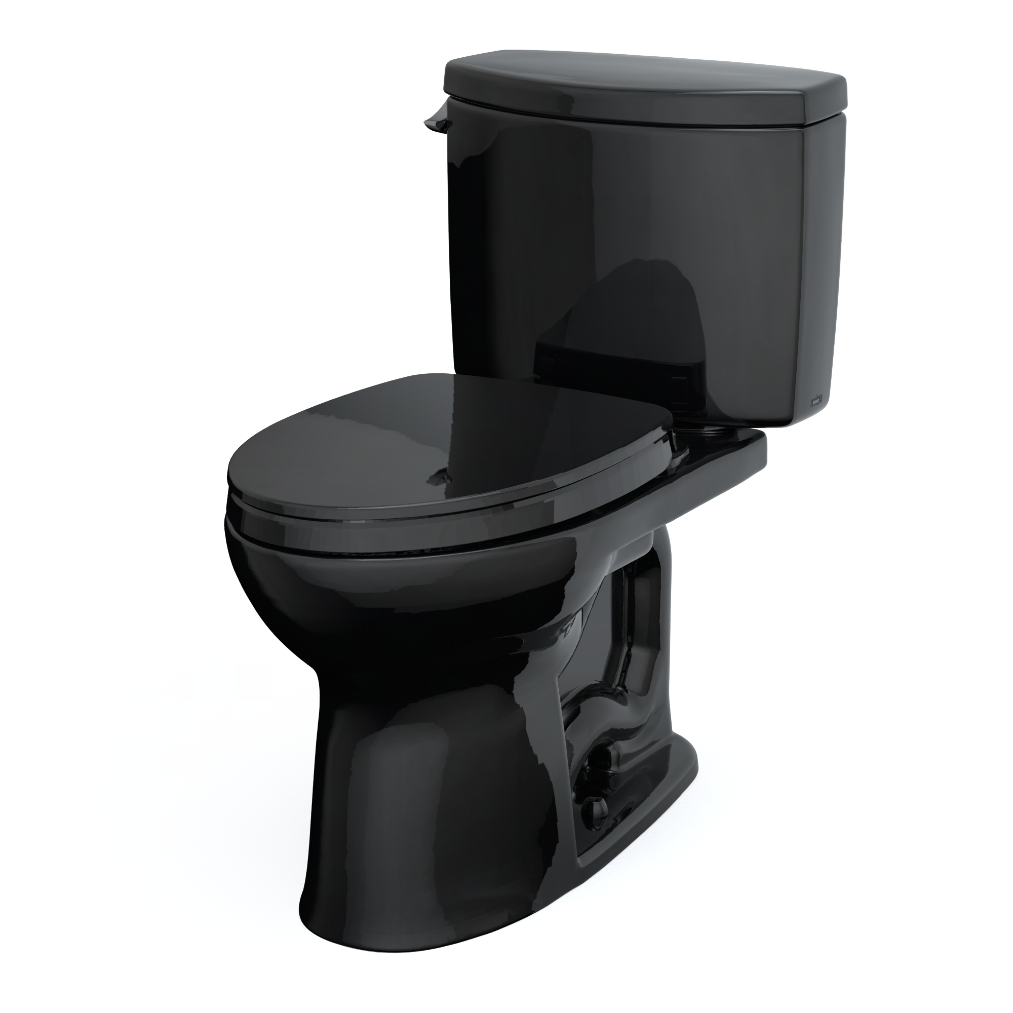 TOTO MS454124CEF#51 Drake Ii Two-Piece Elongated 1.28 Gpf Universal Height Toilet With Ss124 Softclose Seat - Ebony
