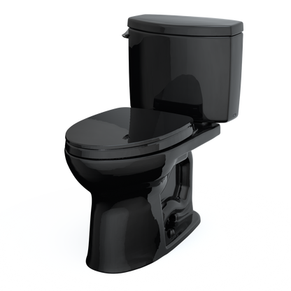 TOTO MS454124CEF#51 Drake Ii Two-Piece Elongated 1.28 Gpf Universal Height Toilet With Ss124 Softclose Seat - Ebony