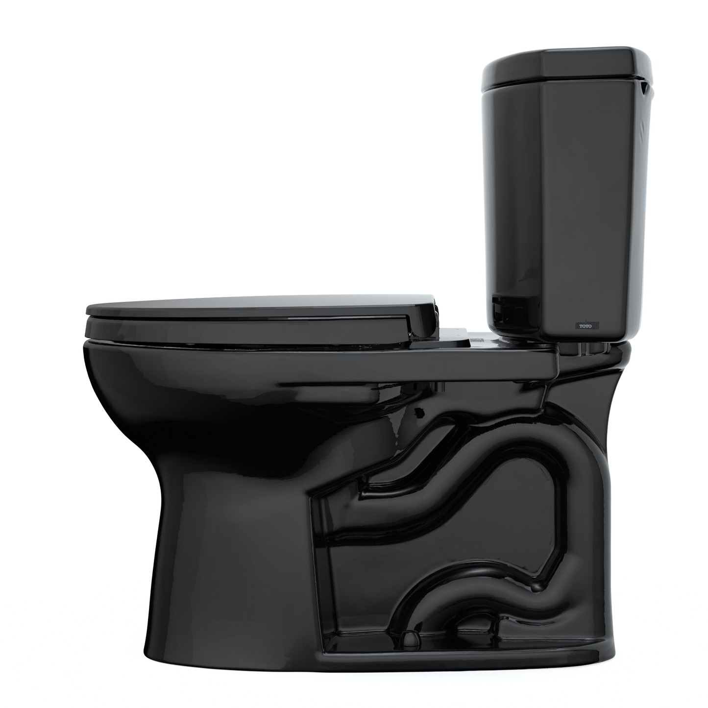 TOTO MS454124CEF#51 Drake II Two-Piece Elongated 1.28 GPF Universal Height Toilet with SS124 SoftClose Seat , Ebony