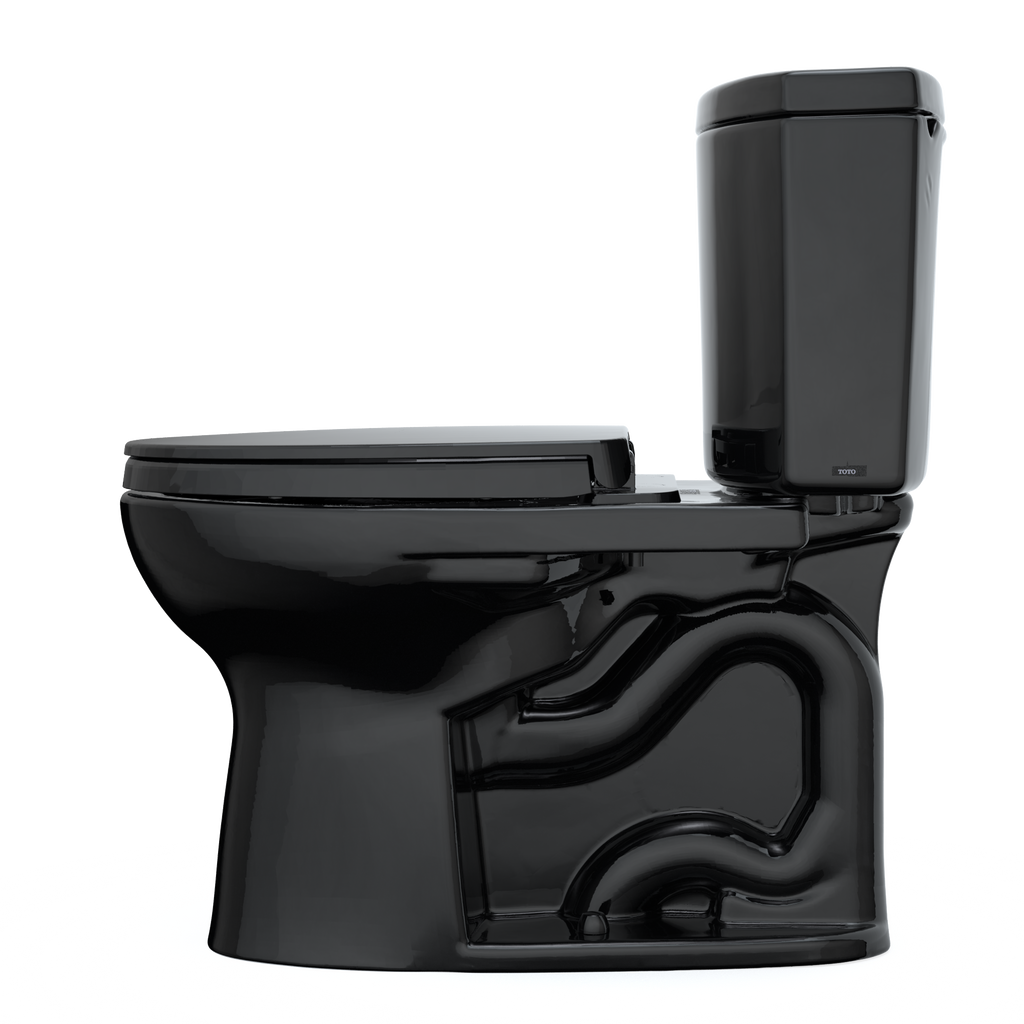 TOTO MS454124CEF#51 Drake Ii Two-Piece Elongated 1.28 Gpf Universal Height Toilet With Ss124 Softclose Seat - Ebony