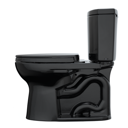 TOTO MS454124CEF#51 Drake Ii Two-Piece Elongated 1.28 Gpf Universal Height Toilet With Ss124 Softclose Seat - Ebony