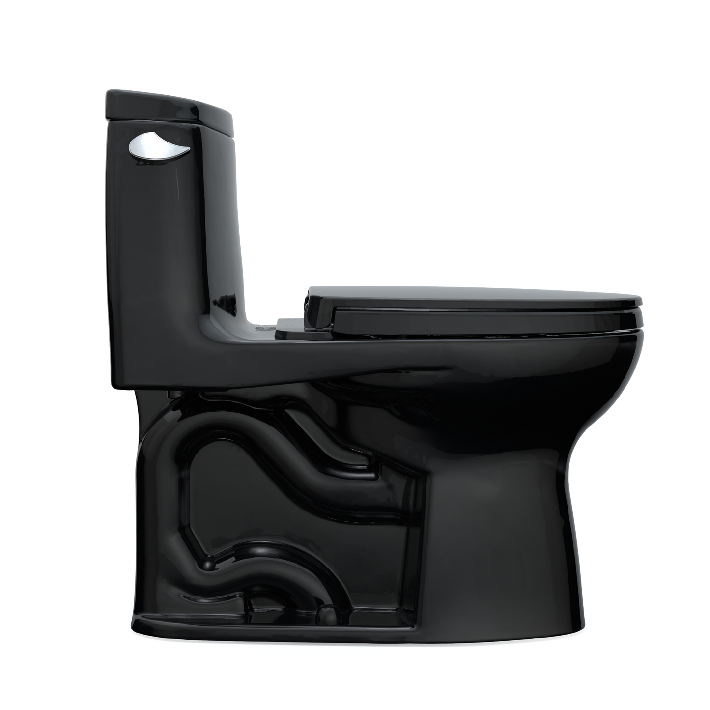 TOTO MS604124CEF#51 UltraMax II One-Piece Elongated 1.28 GPF Universal Height Toilet with SS124 SoftClose Seat , Ebony