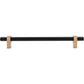 JEFFREY ALEXANDER 478-12MBSBZ Larkin 2 12" Center-to-Center Appliance Pull - Matte Black w/Satin Bronze