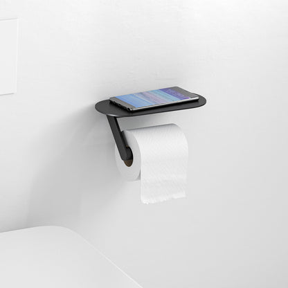 HANSGROHE 27928670 WallStoris Toilet Paper Holer with Shelf - Matte Black