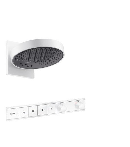 HANSGROHE 04863700 Rainfinity Showerhead 250 3-Jet, 2.5 GPM with RainSelect Thermostatic Trim for 4 Functions - Matte White