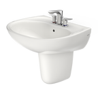 TOTO LHT241.4G#11 Supreme Oval Wall-Mount Bathroom Sink With Cefiontect And Shroud For 4 Inch Center Faucets - Colonial White