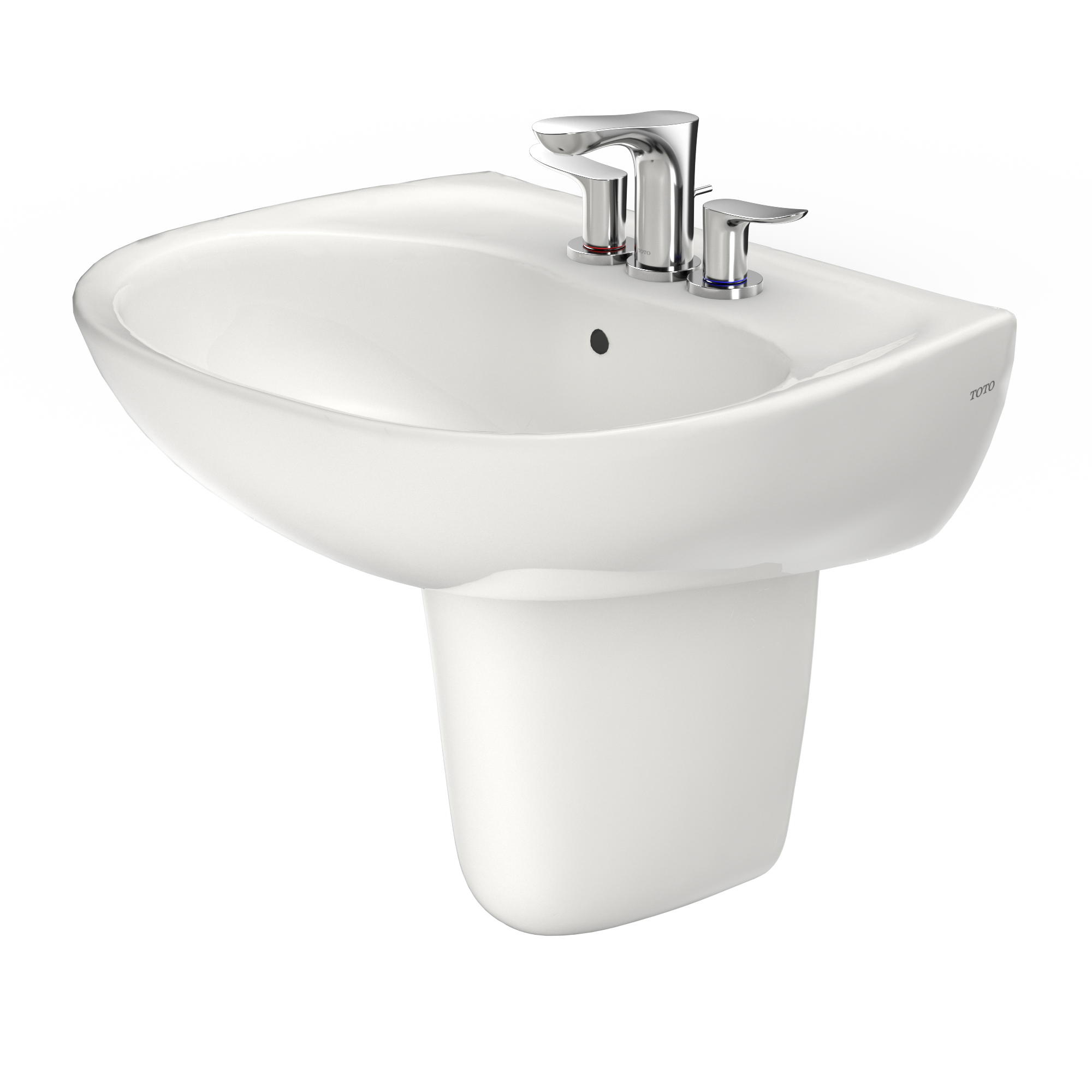 TOTO LHT241.4G#11 Supreme Oval Wall-Mount Bathroom Sink With Cefiontect And Shroud For 4 Inch Center Faucets - Colonial White