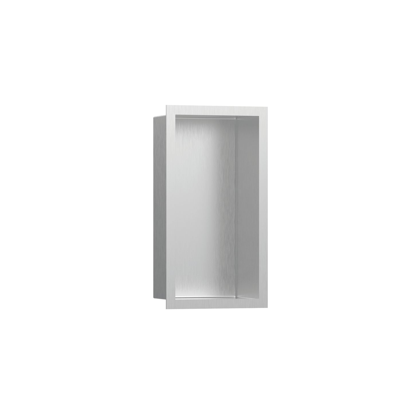 HANSGROHE 56094800 XtraStoris Individual Wall Niche Brushed Stainless Steel with Design Frame 12"x 6"x 4"  in Brushed Stainless Steel