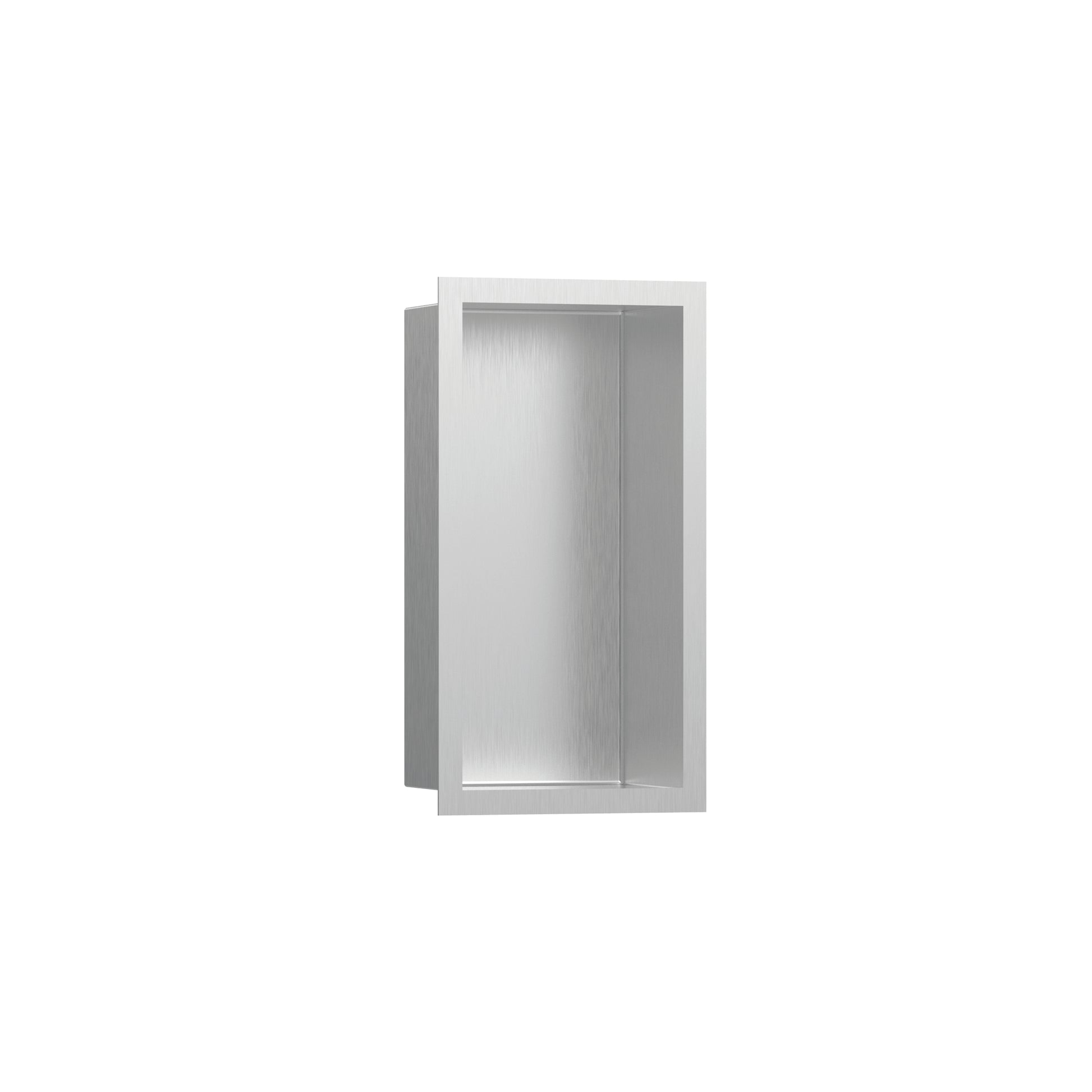 HANSGROHE 56094800 XtraStoris Individual Wall Niche Brushed Stainless Steel with Design Frame 12"x 6"x 4"  in Brushed Stainless Steel