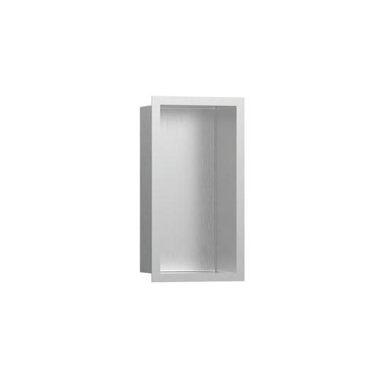 HANSGROHE 56094800 XtraStoris Individual Wall Niche Brushed Stainless Steel with Design Frame 12"x 6"x 4"  in Brushed Stainless Steel