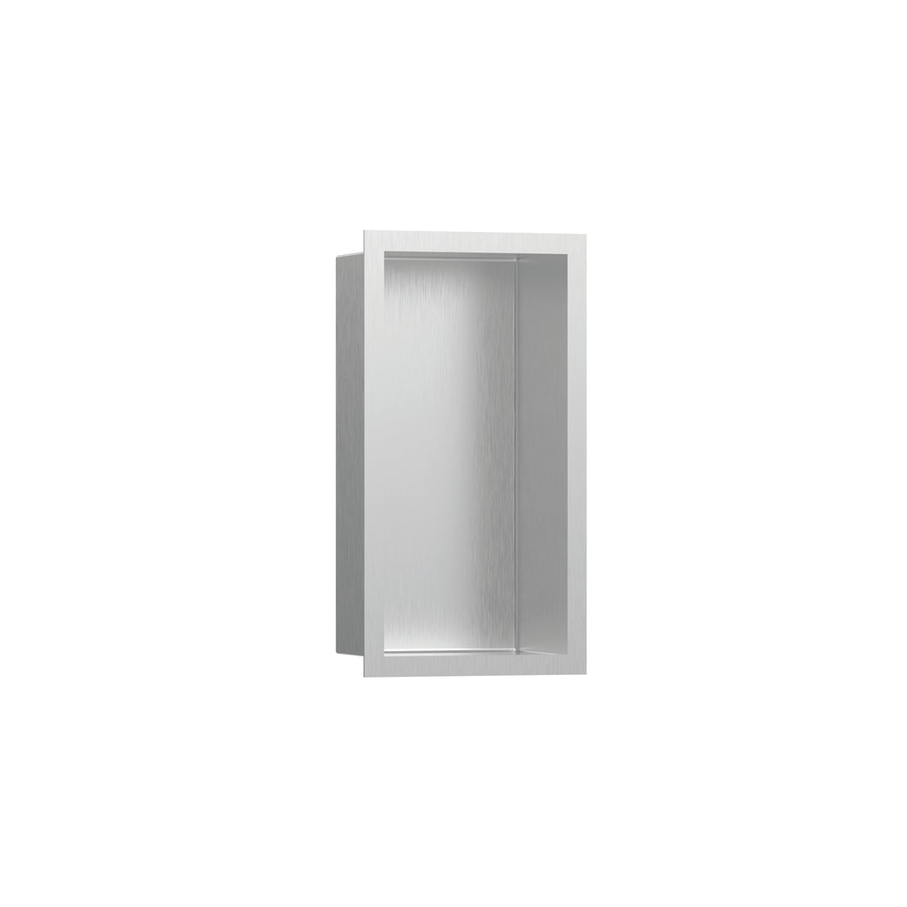 HANSGROHE 56094800 XtraStoris Individual Wall Niche Brushed Stainless Steel with Design Frame 12"x 6"x 4" - Brushed Stainless Steel