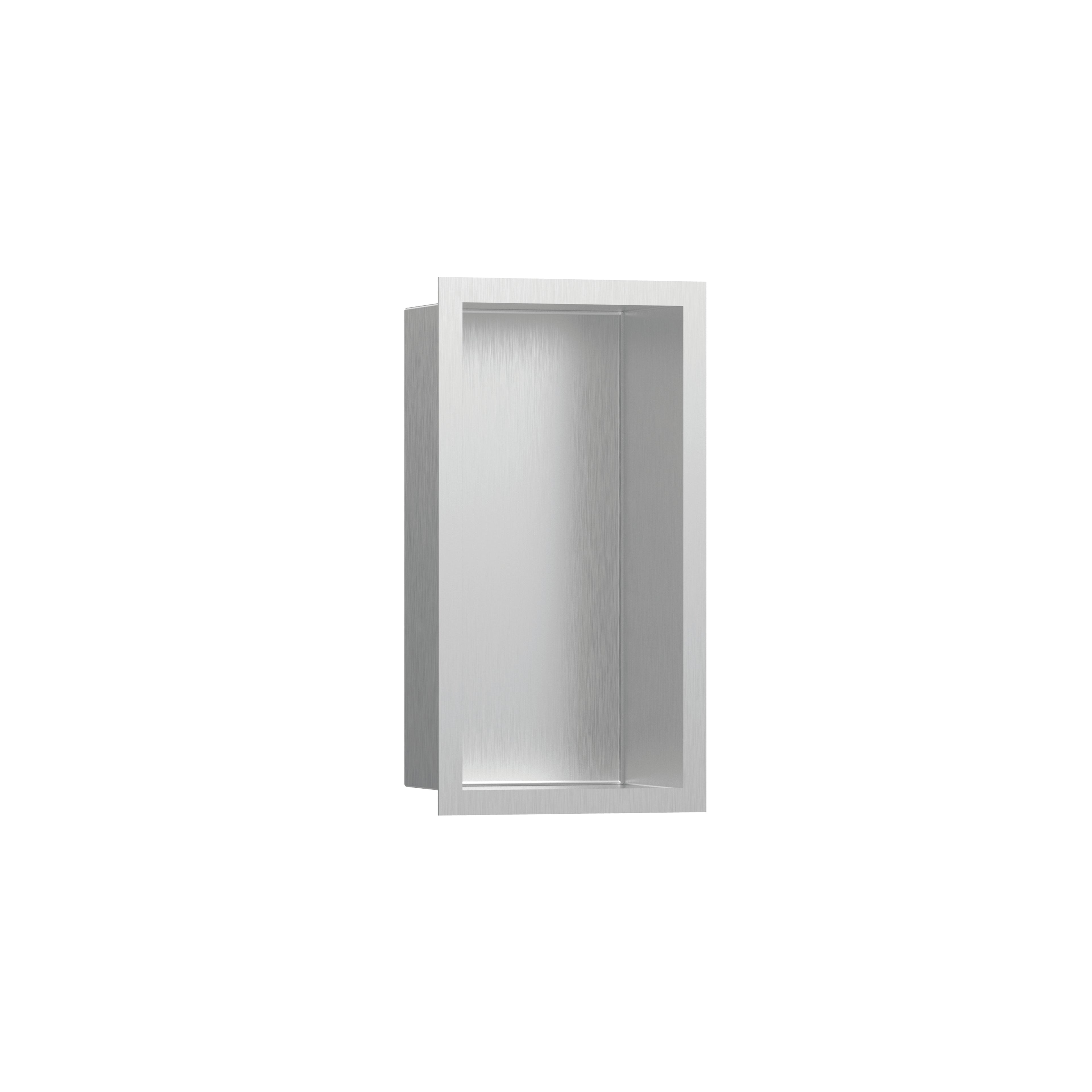 HANSGROHE 56094800 XtraStoris Individual Wall Niche Brushed Stainless Steel with Design Frame 12"x 6"x 4" - Brushed Stainless Steel