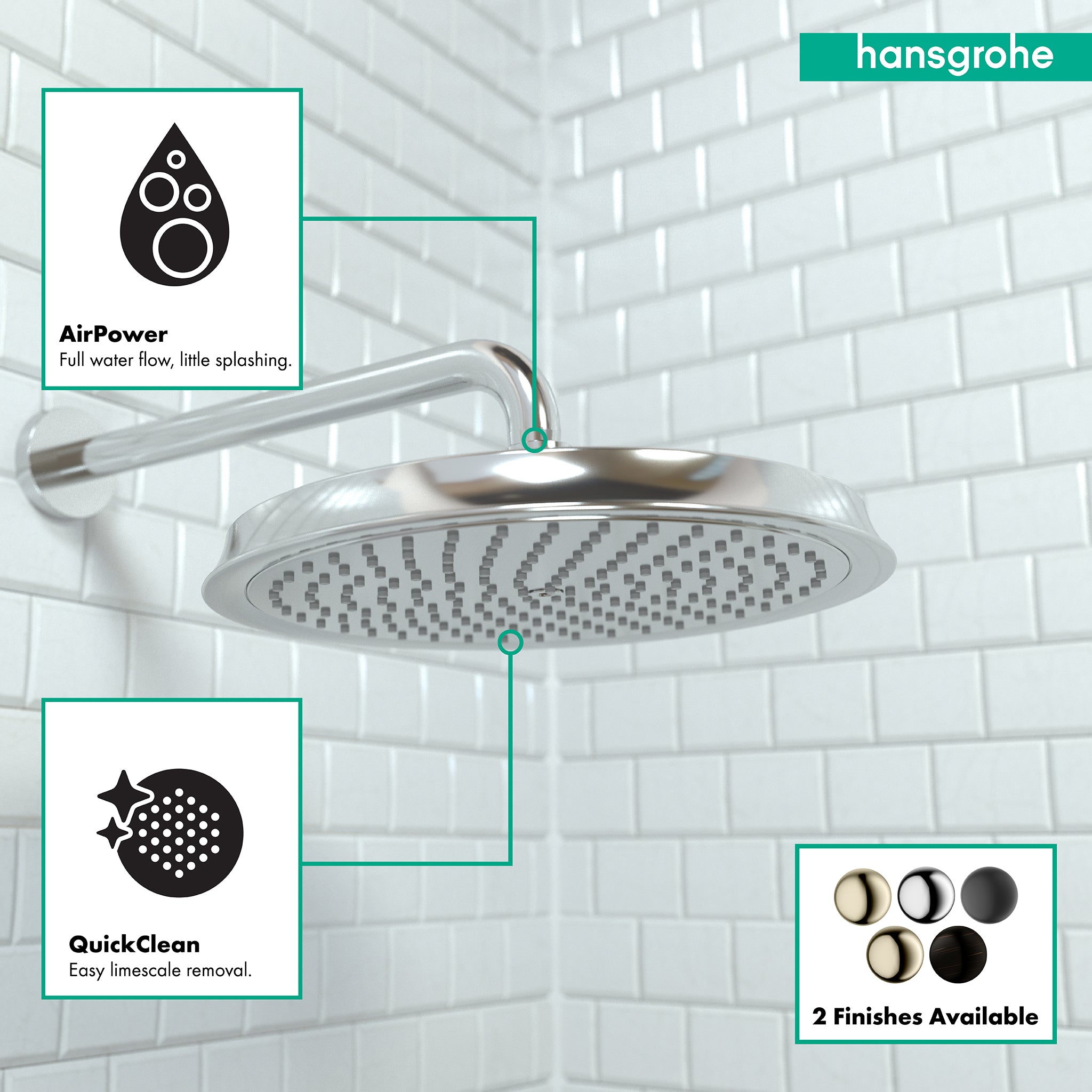 HANSGROHE 28427001 Raindance Classic Showerhead 240 1-Jet, 2.5 GPM - Chrome
