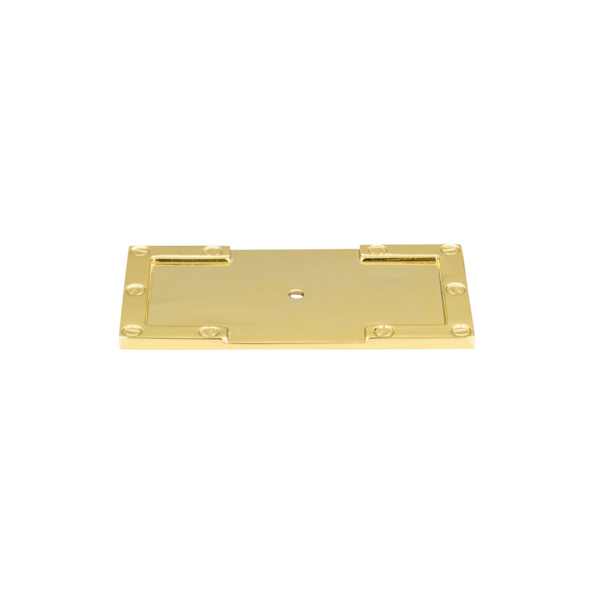 ATLAS 378-PB Campaign L-Bracket Knob Backplate - Polished Brass