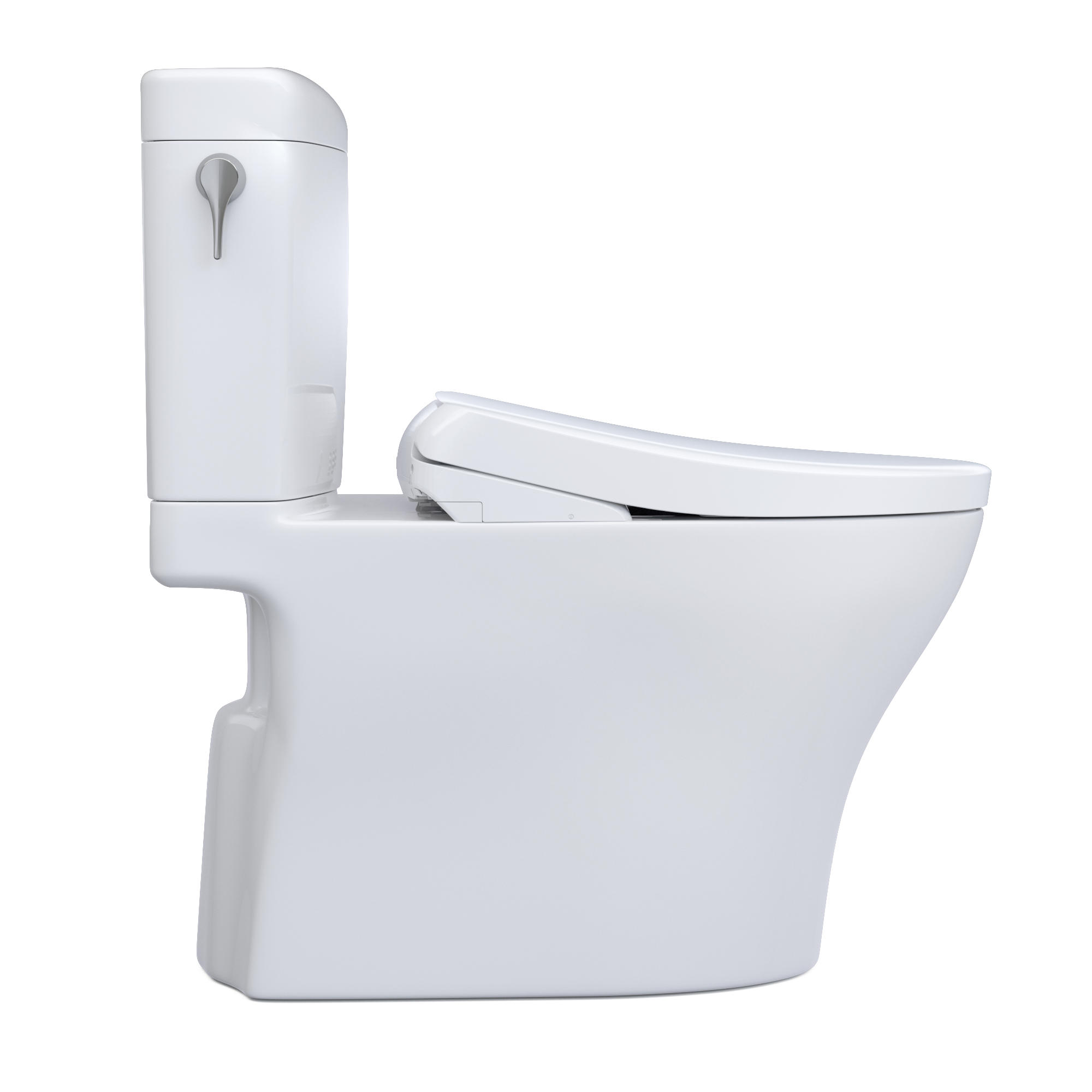 TOTO MW4364736CEMFGN#01 Washlet+ Aquia Iv Cube Two-Piece Elongated Dual Flush 1.28 And 0.9 Gpf Toilet With S7A Contemporary Bidet Seat - Cotton White