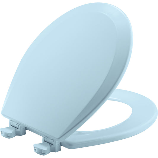 Bemis Round Enameled Wood Toilet Seat in Dresden Blue with Easy•Clean Hinge