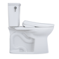 TOTO MW7864726CEG#01 Drake Transitional WASHLET+ Two-Piece Elongated 1.28 GPF TORNADO FLUSH Toilet with S7 Contemporary Bidet Seat , Cotton White