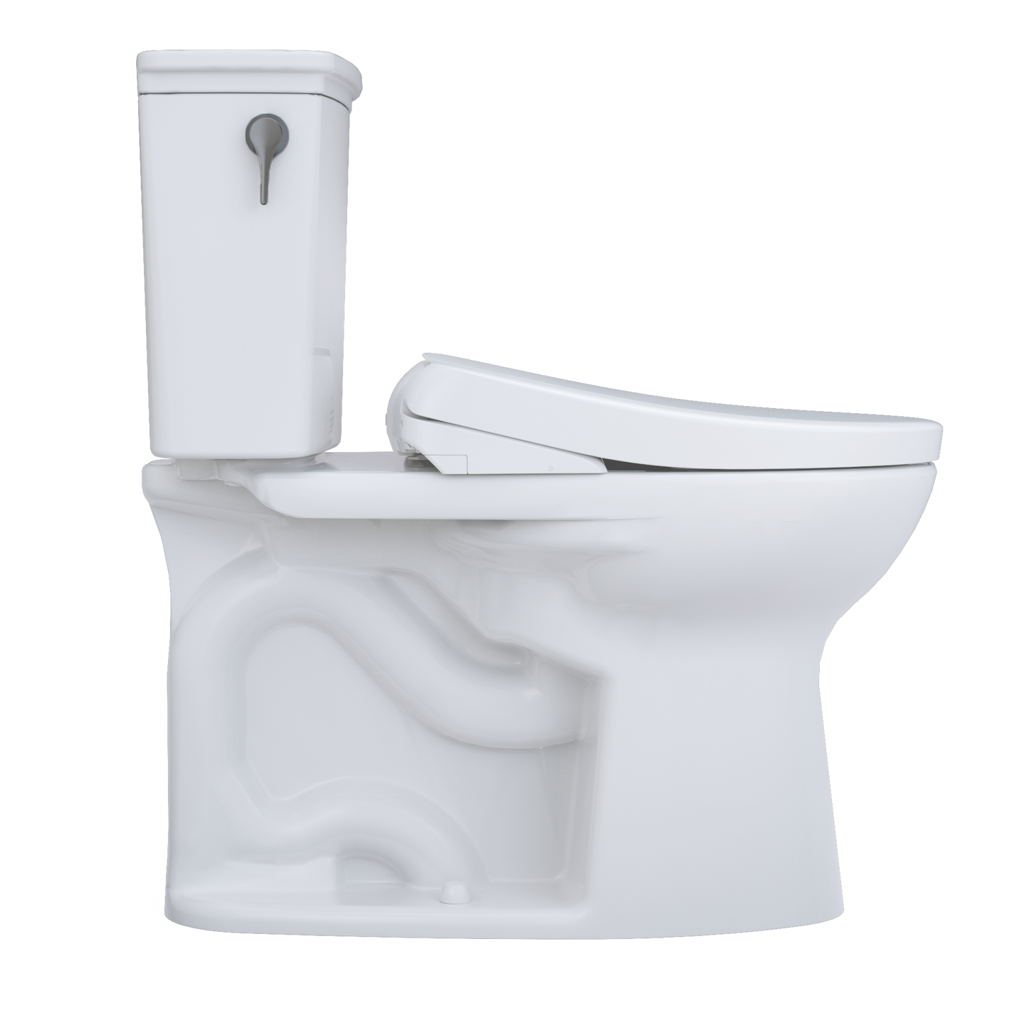 TOTO MW7864726CEG#01 Drake Transitional WASHLET+ Two-Piece Elongated 1.28 GPF TORNADO FLUSH Toilet with S7 Contemporary Bidet Seat , Cotton White