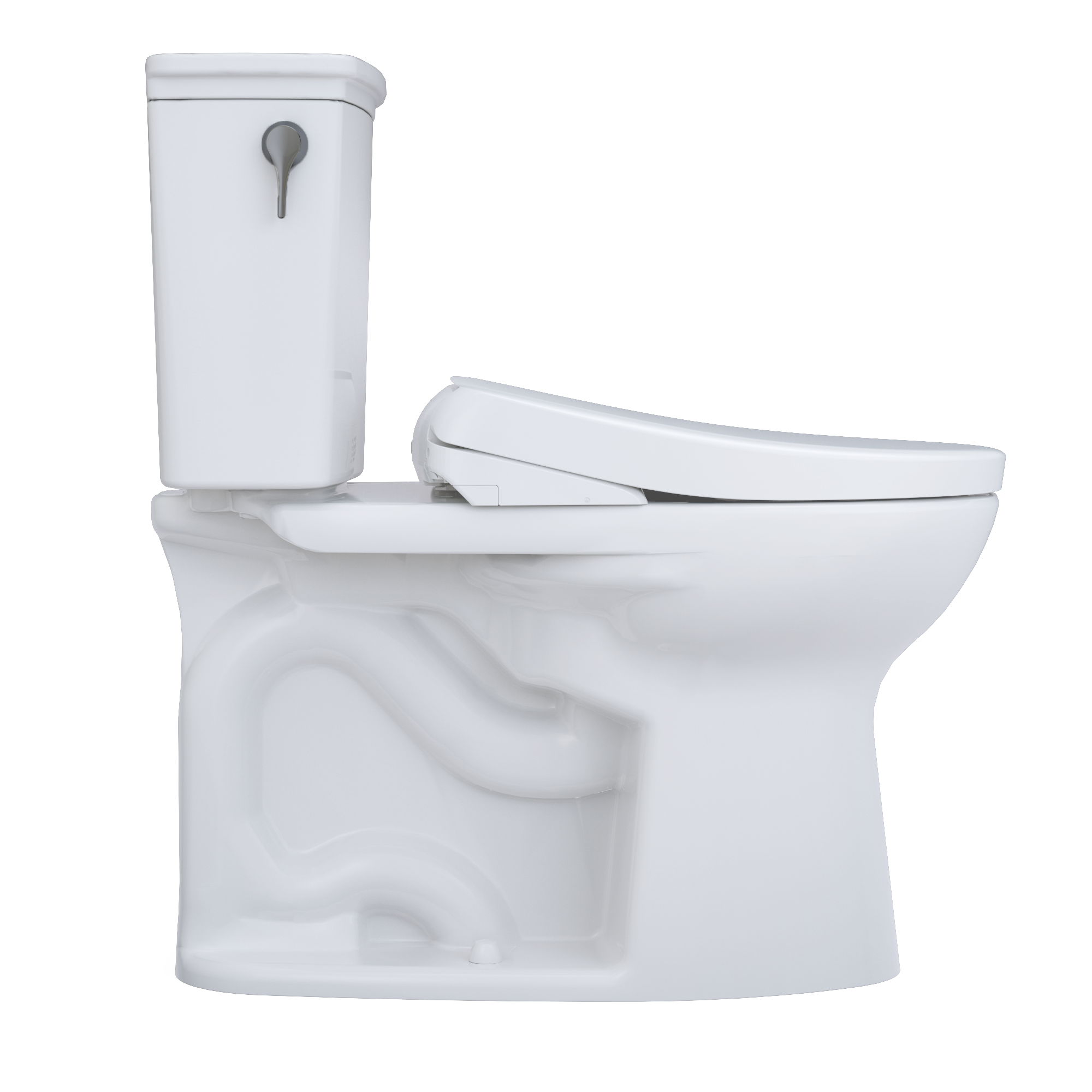TOTO MW7864726CEFGA#01 Drake Transitional Washlet+ Two-Piece Elongated 1.28 Gpf Universal Height Tornado Flush Toilet And S7 Bidet Seat With Auto Flush - Cotton White