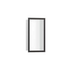 HANSGROHE 56096340 XtraStoris Individual Wall Niche Matte White with Design Frame 12"x 6"x 4" - Brushed Black Chrome