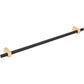 JEFFREY ALEXANDER 478-305MBBG Larkin 2 305 mm Center-to-Center Bar Pull - Matte Black w/Brushed Gold