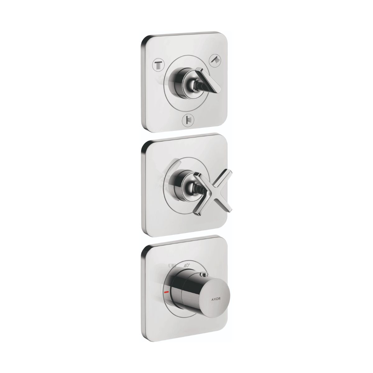 AXOR 36704001 Citterio E Thermostatic Module Trim 15" x 5" for 3 Functions - Chrome