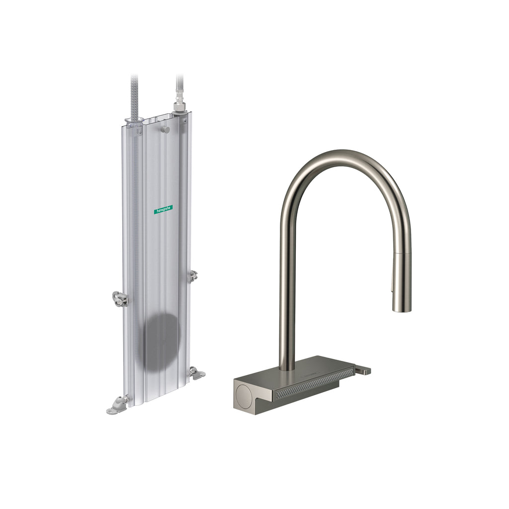 HANSGROHE 73831801 Aquno Select HighArc Kitchen Faucet, 3-Spray Pull-Down with sBox, 1.75 GPM - Stainless Steel Optic
