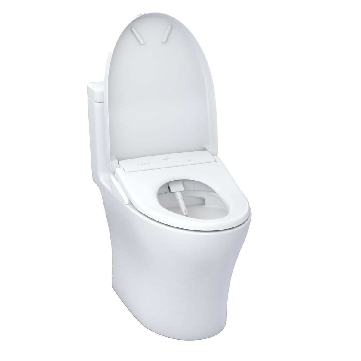 TOTO MW6464726CEMFGNA#01 Washlet+ Aquia Iv One-Piece Elongated Dual Flush 1.28 And 0.9 Gpf Toilet With Auto Flush S7 Contemporary Bidet Seat - Cotton White