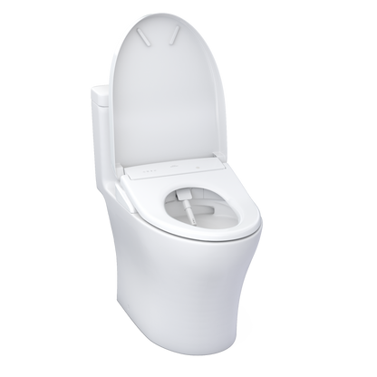 TOTO MW6464726CEMFGNA#01 Washlet+ Aquia Iv One-Piece Elongated Dual Flush 1.28 And 0.9 Gpf Toilet With Auto Flush S7 Contemporary Bidet Seat - Cotton White