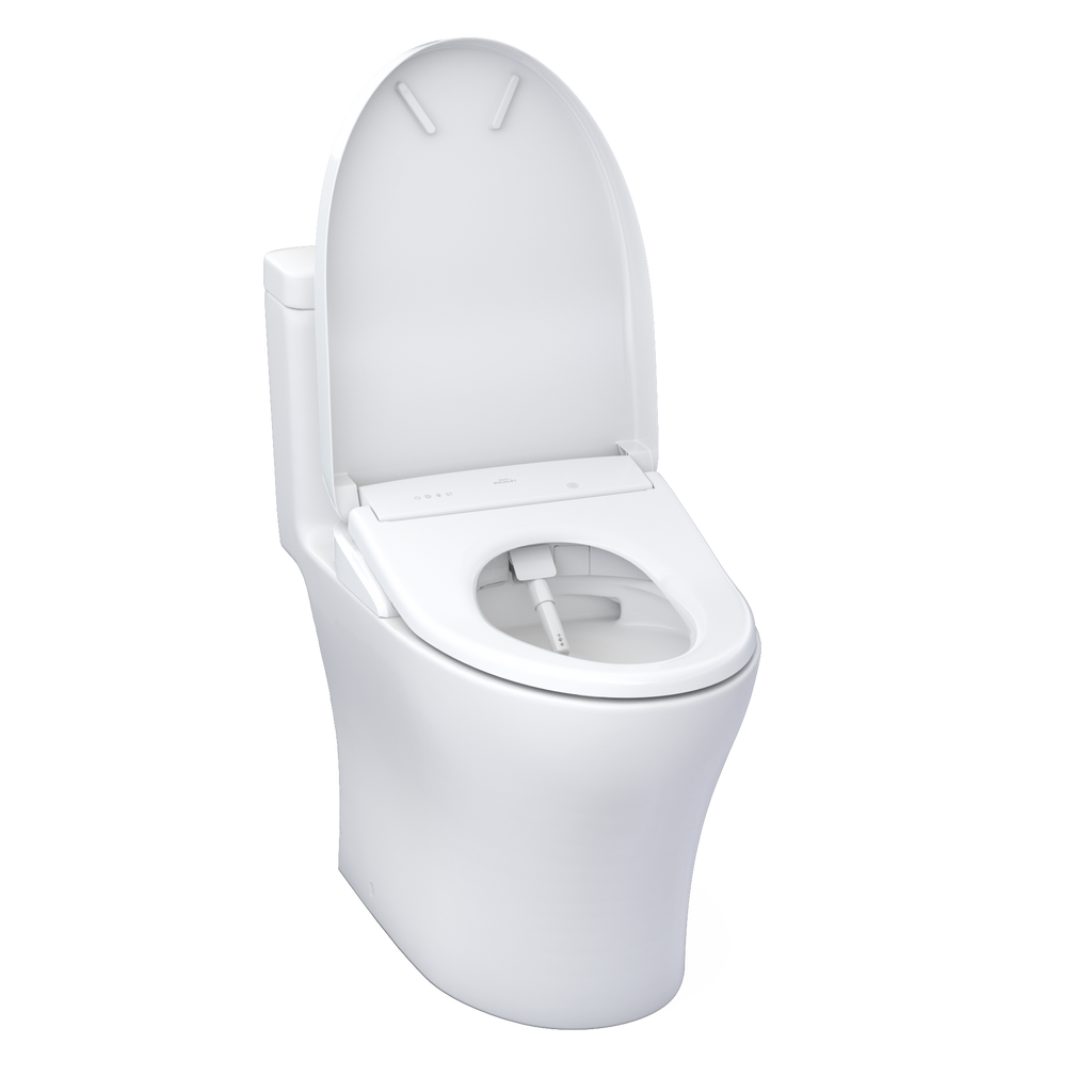 TOTO MW6464726CEMFGN#01 Washlet+ Aquia Iv One-Piece Elongated Dual Flush 1.28 And 0.9 Gpf Toilet With S7 Contemporary Electric Bidet Seat - Cotton White