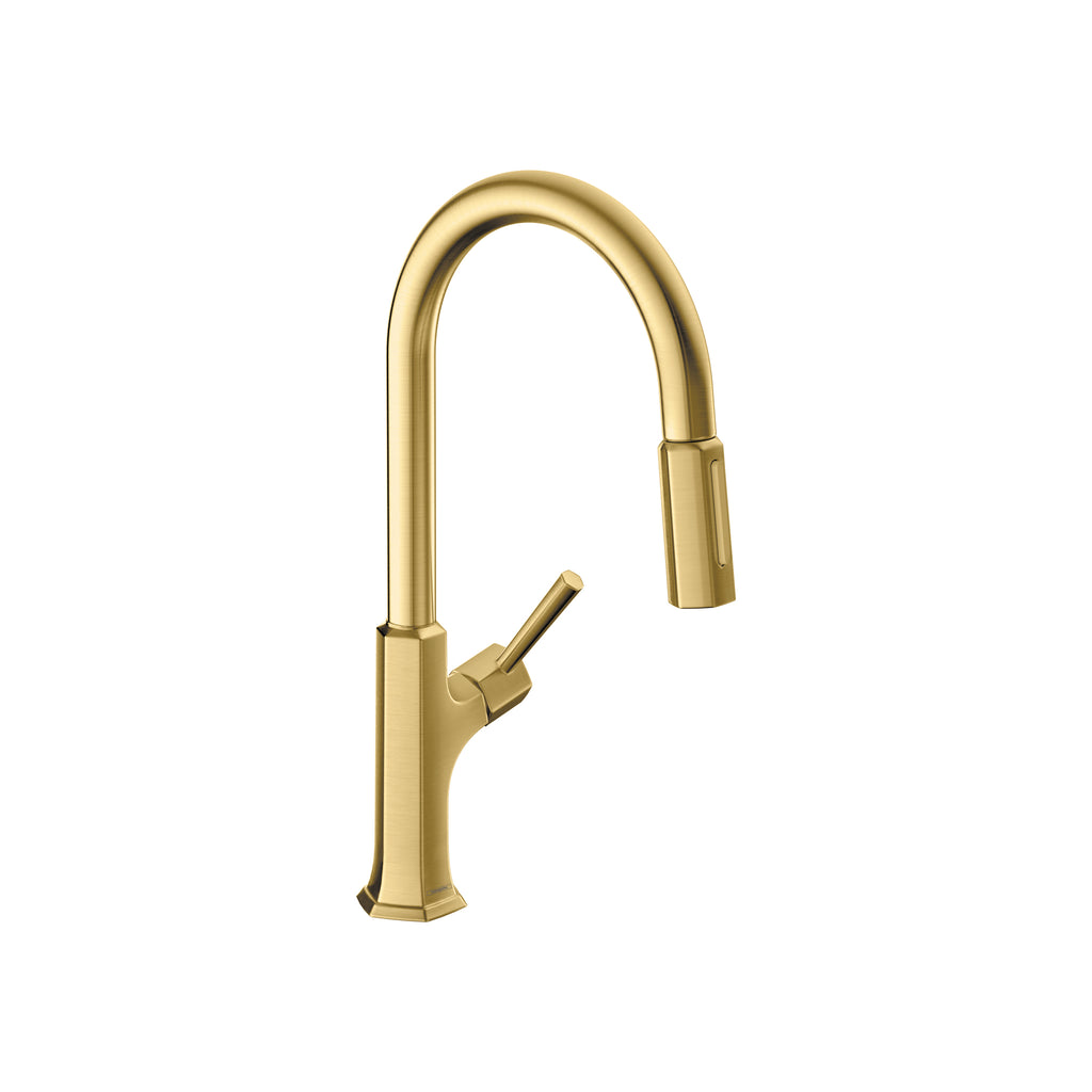 HANSGROHE 04852250 Locarno HighArc Kitchen Faucet, 2-Spray Pull-Down, 1.75 GPM - Brushed Gold Optic