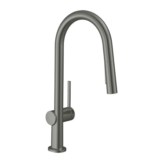 HANSGROHE 72846341 Talis N HighArc Kitchen Faucet, A-Style, 2-Spray Pull-Down, 1.75 GPM in Brushed Black Chrome