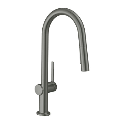 HANSGROHE 72846341 Talis N HighArc Kitchen Faucet, A-Style, 2-Spray Pull-Down, 1.75 GPM - Brushed Black Chrome