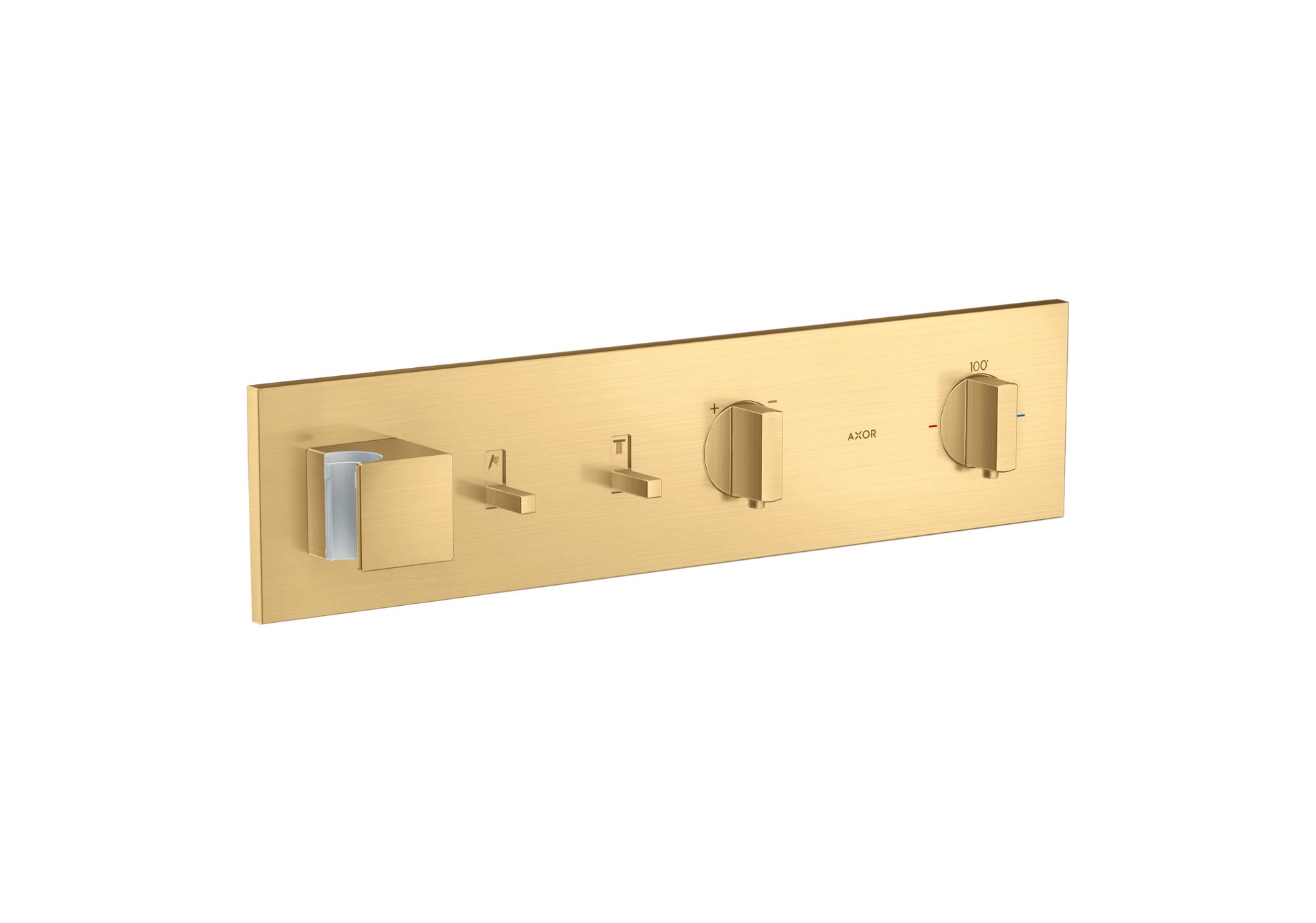 AXOR ShowerComposition Thermostatic Module Trim for 2 Functions in Brushed Gold Optic