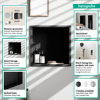 HANSGROHE 56061670 XtraStoris Original Wall Niche with Integrated Frame 12"x 12"x 4" - Matte Black