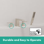 HANSGROHE 73444821 Tecturis E 4-Hole Roman Tub Set Trim with 1.75 Handshower - Brushed Nickel