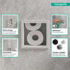 HANSGROHE 56058700 XtraStoris Original Recessed Toilet Paper Holder with Storage & Tileable Door - Matte White