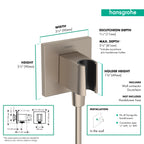 HANSGROHE 26889821 FixFit E Wall Outlet with Handshower Holder - Brushed Nickel