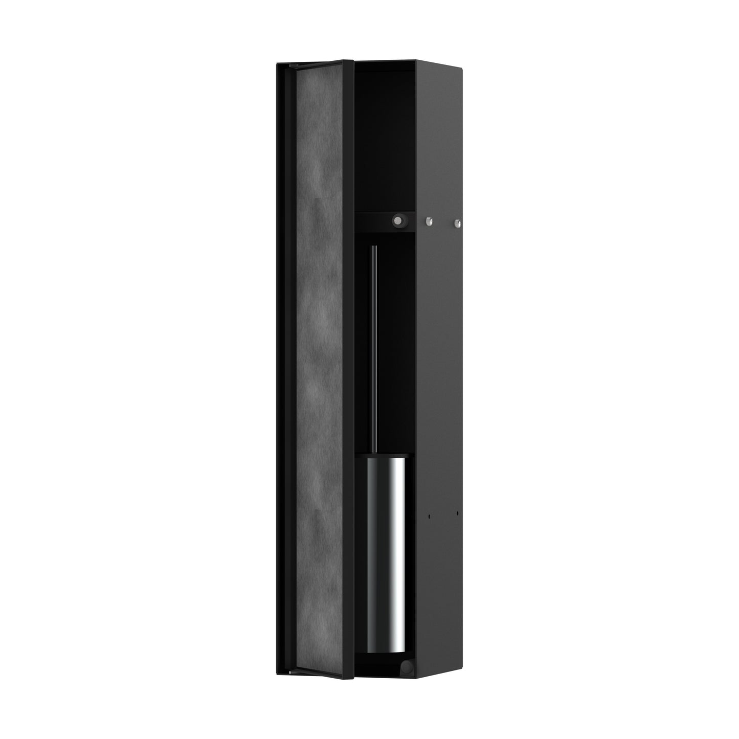 HANSGROHE 56060670 XtraStoris Rock Recessed Toilet Brush Holder with Shelf & Tileable Door in Matte Black