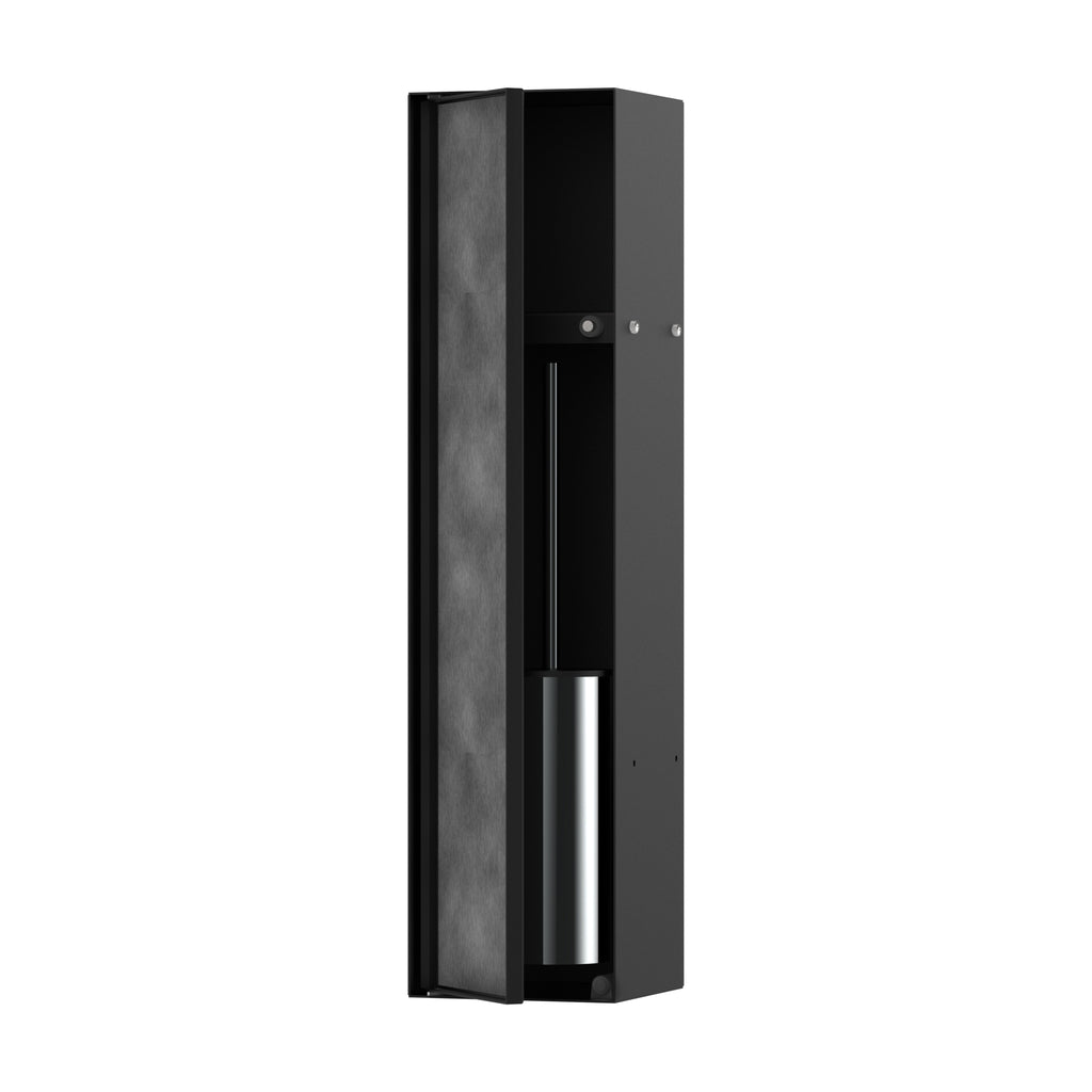 HANSGROHE 56060670 XtraStoris Rock Recessed Toilet Brush Holder with Shelf & Tileable Door - Matte Black
