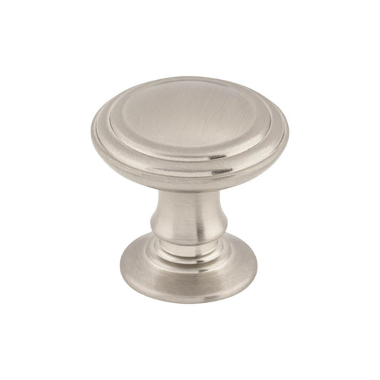 TOP KNOBS TK320BSN Reeded 1 1/4" Diameter Round Knob - Brushed Satin Nickel