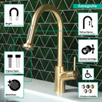 HANSGROHE 04286250 Talis S² Prep Kitchen Faucet, 2-Spray Pull-Down, 1.75 GPM - Brushed Gold Optic