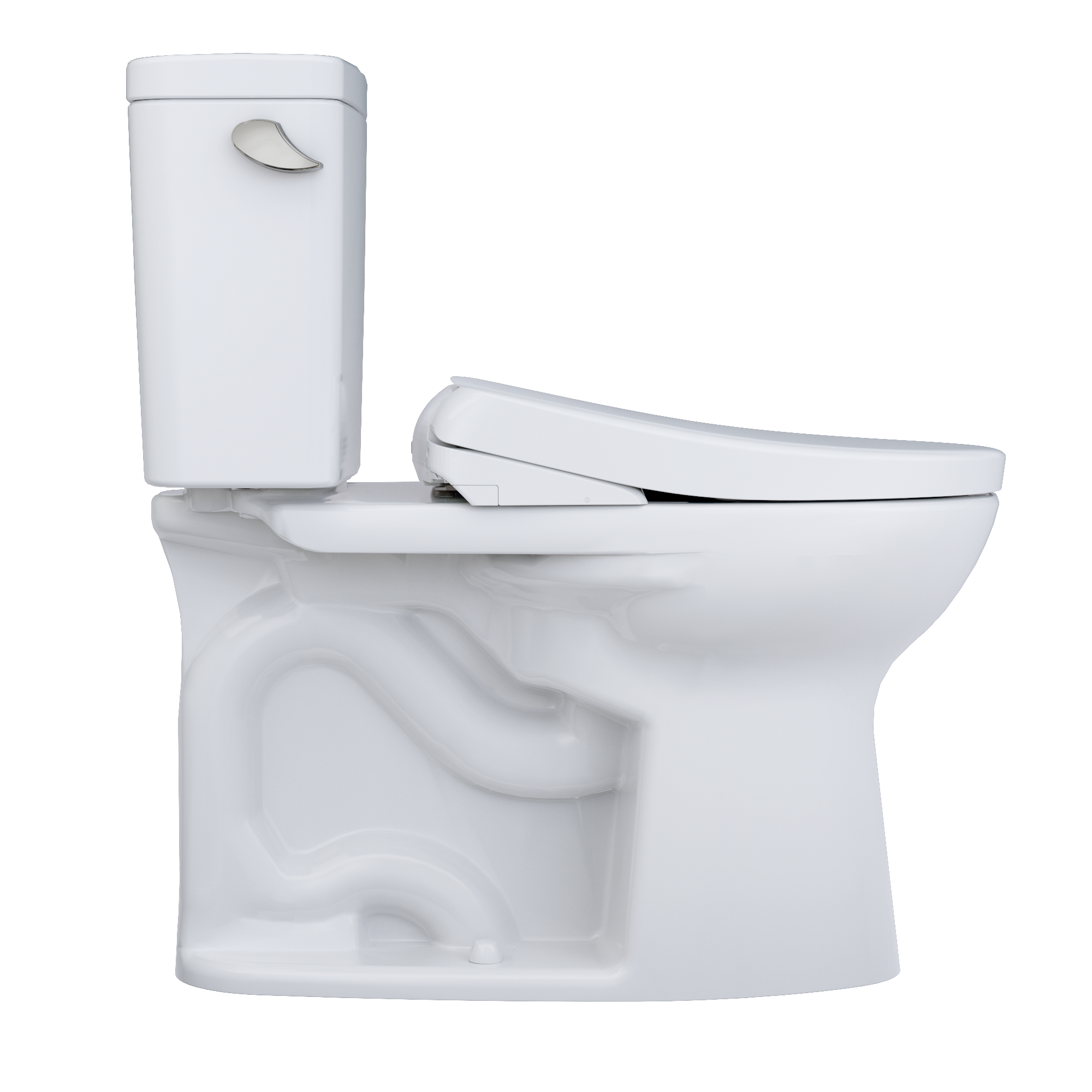 TOTO MW7764736CSFG#01 Drake Washlet+ Two-Piece Elongated 1.6 Gpf Universal Height Tornado Flush Toilet With S7A Contemporary Bidet Seat - Cotton White
